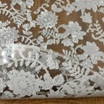 Suport de farfurii argintiu, rotund, transparent cu model floral - imagine 3