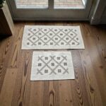 Set traverse, crem cu flori, 2 piese, 1 buc 70x150 cm, 1 buc 60x90 cm - imagine 2