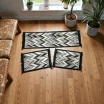 Set traverse tradiționale, 3 piese, gri, 1 buc 60x200 cm și 2 buc 60x90 cm - imagine 2