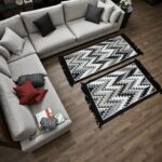 Set traverse tradiționale gri, 2 piese, 1 buc 60x90 cm si 1 buc 60x120 cm - imagine 2