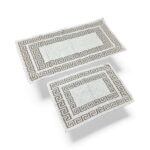Set traverse, crem geometric 2 piese, 1 buc 70x150, 1 buc 60x90