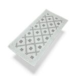 Traversă modernă, crem cu flori, compoziție bumbac, dimensiune 60x90