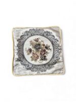 Față de pernă decorativă, gri cu flori