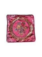 Față de pernă decorativă, bordo cu flori