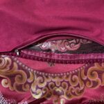 Față de pernă decorativă, bordo cu flori - imagine 3