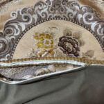 Față de pernă decorativă, maro cu flori - imagine 3