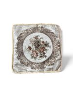 Față de pernă decorativă, crem cu flori