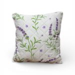Pernă matlasată anti-alergică, albă cu lavandă, 70x70