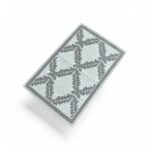 Traversă modernă, crem cu frunze, 70x150 cm