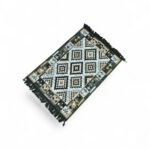 Traversă tradițională țesută, nuanțe de verde, 60x90 cm