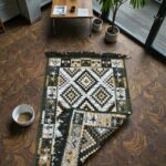 Traversă tradițională țesută, nuanțe de verde, 60x90 cm - imagine 3