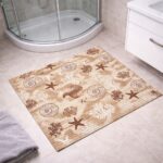 Covor la metru, model marin cu naunțe de crem, lățime standard 65 cm - imagine 2