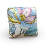 Pernă pui anti-alergică, albă cu flori, 40x40 cm