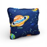 Pernă pui anti-alergică, albastru cu galaxie, 40x40 cm