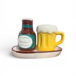 Set solnițe din ceramică, 3 piese, halbă de bere și sticlă